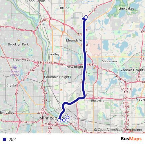 252 bus Line Map
