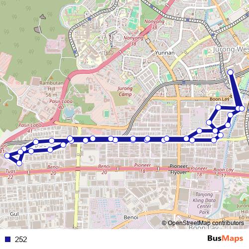 252 bus Line Map