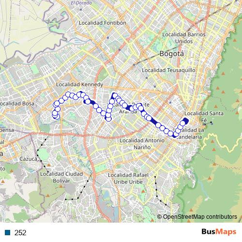 252 bus Line Map