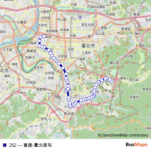 252 bus Line Map