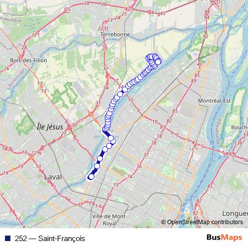 252 bus Line Map