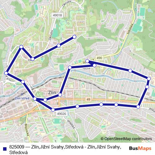 825009 trolleybus Line Map