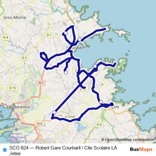 SCO 624 bus Line Map