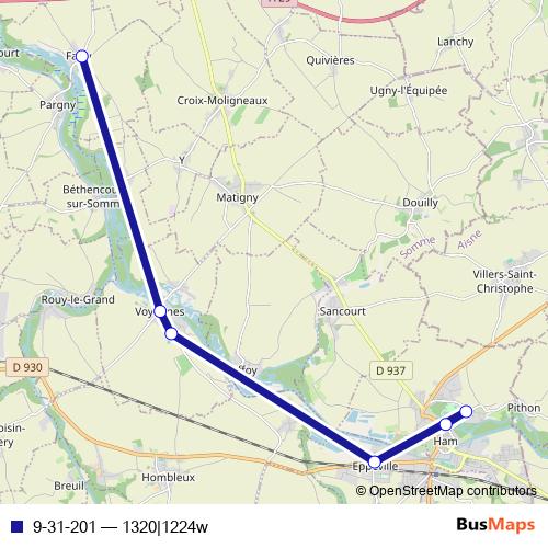 9-31-201 bus Line Map