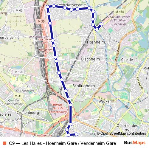 C9 bus Line Map