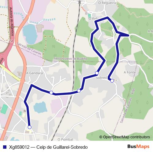 Xg859012 bus Line Map
