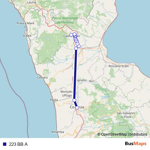 223 BB A bus Line Map