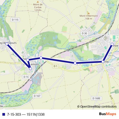 7-15-303 bus Line Map
