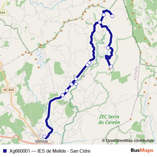 Xg660001 bus Line Map