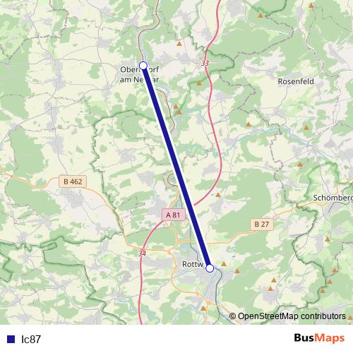 Ic87 bus Line Map