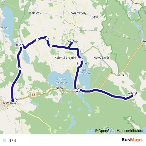 473 bus Line Map