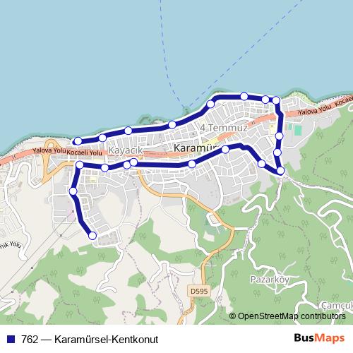 762 bus Line Map