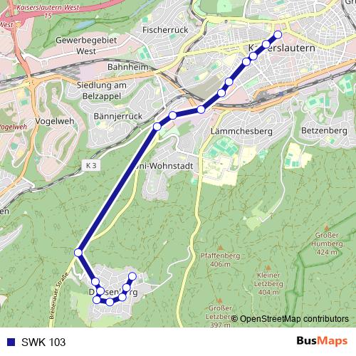 SWK 103 bus Line Map