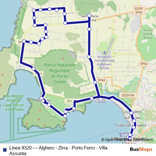 Linea 9320 bus Line Map