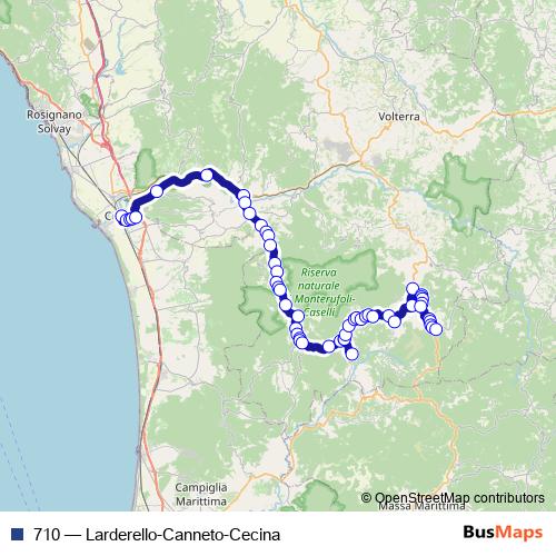 710 bus Line Map