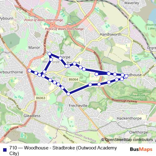 710 bus Line Map