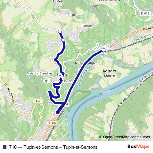 710 bus Line Map