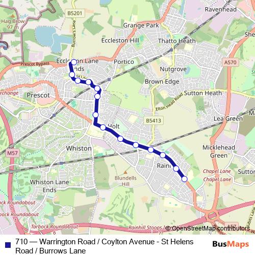 710 bus Line Map