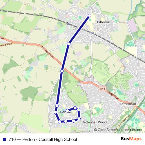 710 bus Line Map