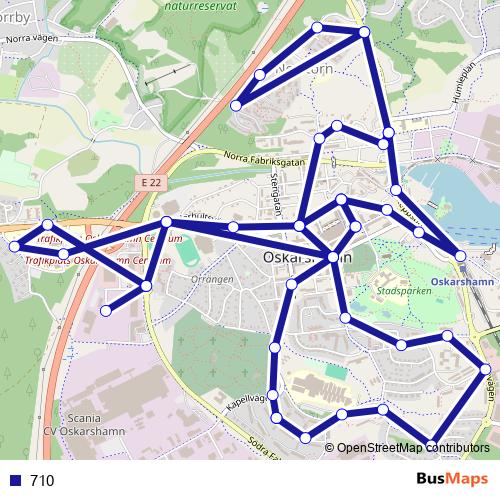 710 bus Line Map
