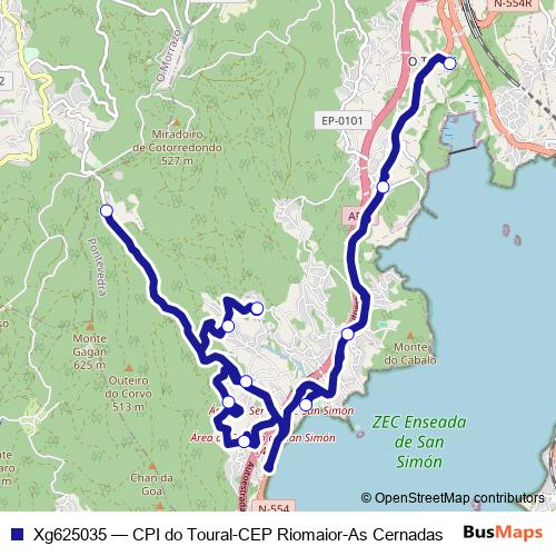 Xg625035 bus Line Map