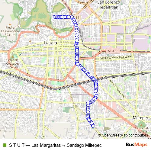 S T U T bus Line Map