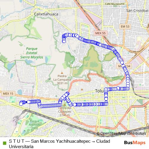 S T U T bus Line Map