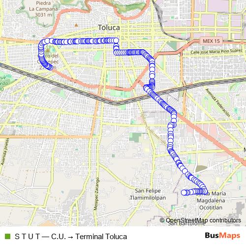 S T U T bus Line Map