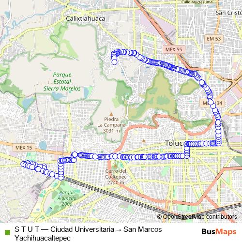 S T U T bus Line Map