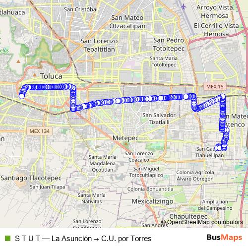 S T U T bus Line Map