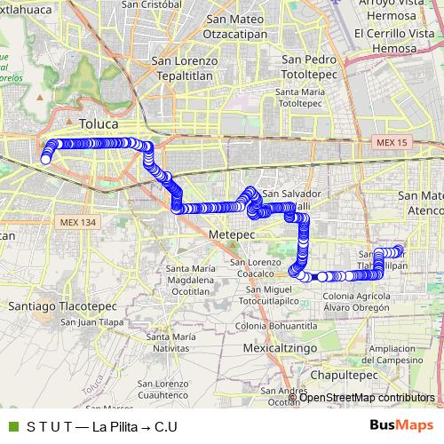 S T U T bus Line Map