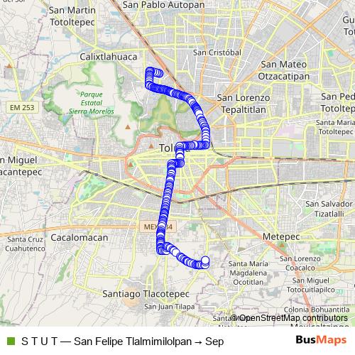 S T U T bus Line Map