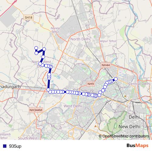 935up bus Line Map