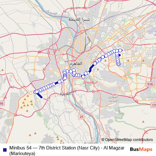 Minibus 54 bus Line Map