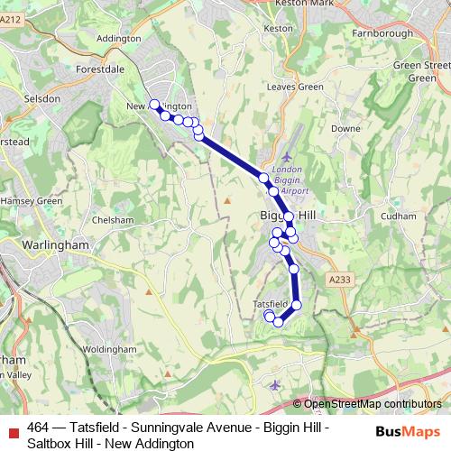 464 bus Line Map