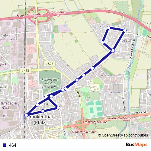 464 bus Line Map