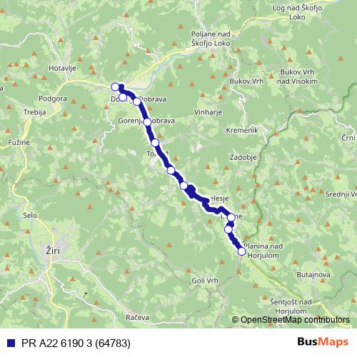 PR A22 6190 3 (64783) bus Line Map