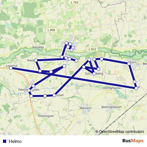 Helmo bus Line Map