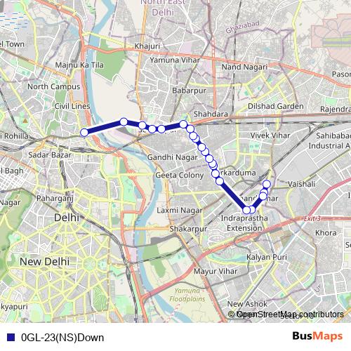 0GL-23(NS)Down bus Line Map