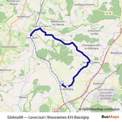 52ebou09 bus Line Map