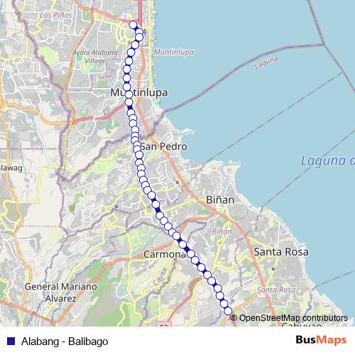 Alabang - Balibago bus Line Map
