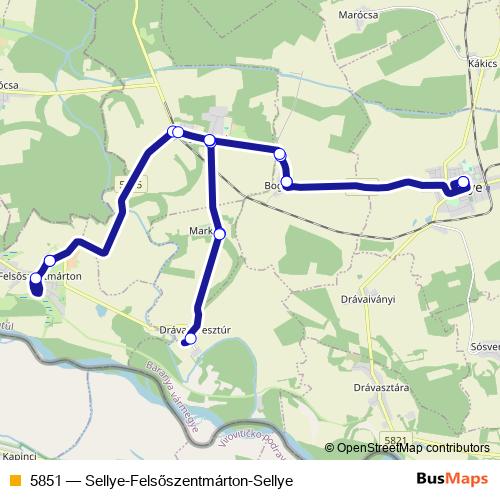 5851 bus Line Map