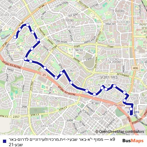 9א bus Line Map