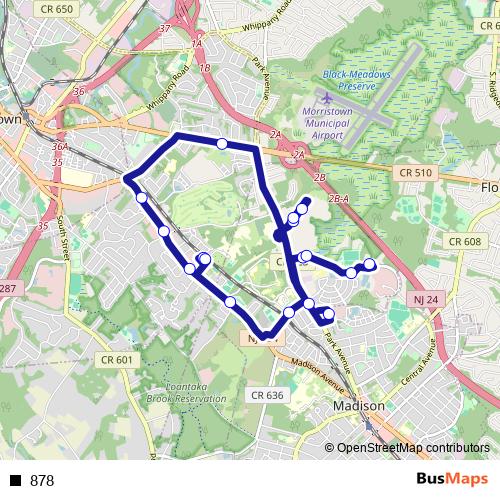 878 bus Line Map