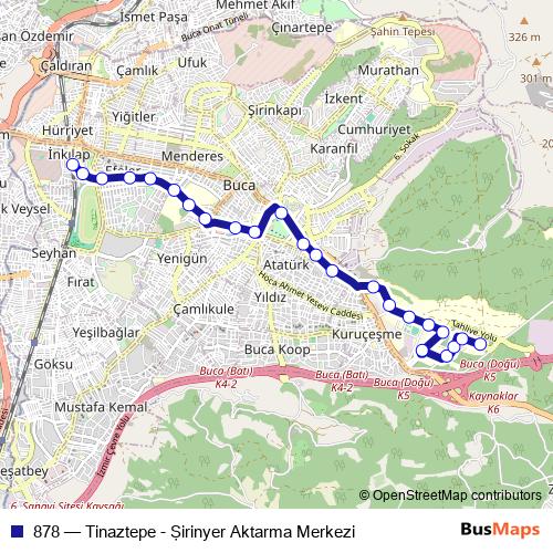 878 bus Line Map