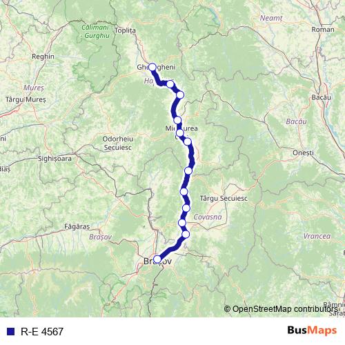 R-E 4567 rail Line Map