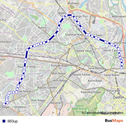 883up bus Line Map