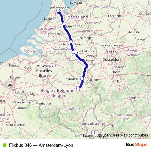 Flixbus 846 bus Line Map