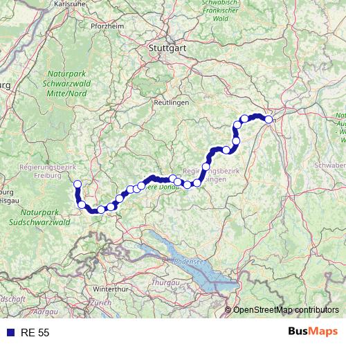 RE 55 rail Line Map