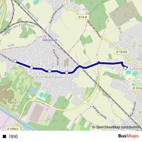 1930 bus Line Map